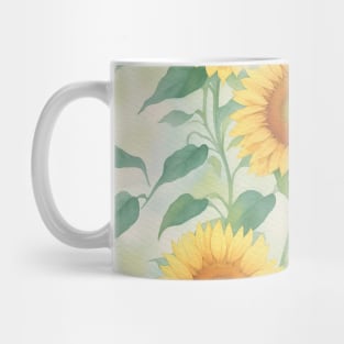 Watercolor Yellow Sunflowers Pattern Mug